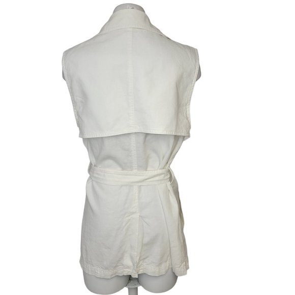 M | Wh | Linen X | Vest Top | Tie Waist | WHITE HOUSE BLACK MARKET - Picture 4 of 7